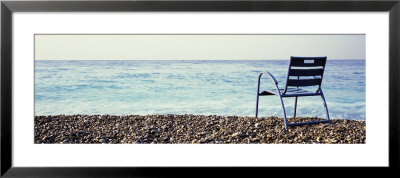 Vacant Chair On The Beach, Nice, Cote De Azur, France by Panoramic Images Pricing Limited Edition Print image
