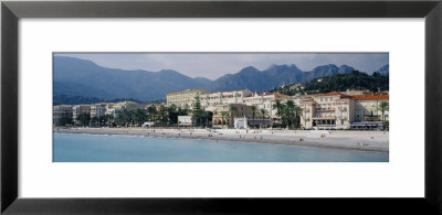 Hotels On The Beach, Menton, France by Panoramic Images Pricing Limited Edition Print image