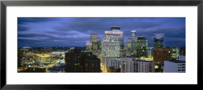 Buildings Lit Up At Dusk, Minneapolis, Minnesota, Usa by Panoramic Images Pricing Limited Edition Print image