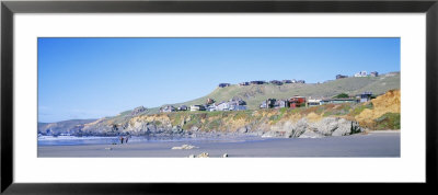 Beach Houses On A Rocky Beach, Dillon Beach, California, Usa by Panoramic Images Pricing Limited Edition Print image