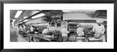 Black And White, Chefs In Kitchen by Panoramic Images Pricing Limited Edition Print image