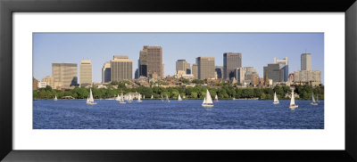 Panoramic View Of An Urban Skyline By The Shore, Boston, Massachusetts, Usa by Panoramic Images Pricing Limited Edition Print image