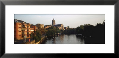 Church Along A River, Worcester Cathedral, Worcester, England, United Kingdom by Panoramic Images Pricing Limited Edition Print image