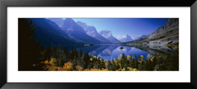 Mountains Reflected In Lake, Glacier National Park, Montana, Usa by Panoramic Images Pricing Limited Edition Print image