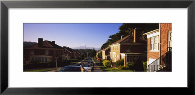 Row Of Cars In Front Of Houses, The Presidio, San Francisco, California, Usa by Panoramic Images Pricing Limited Edition Print image