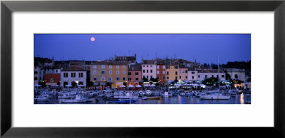 Buildings, Evening, Moonrise, Rovinj, Croatia by Panoramic Images Pricing Limited Edition Print image