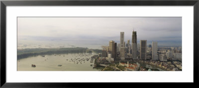 High Angle View Of Buildings On The Waterfront, Singapore by Panoramic Images Pricing Limited Edition Print image