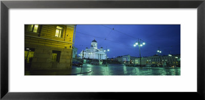 Cathedral Lit Up At Dusk, Lutheran Cathedral, Senate Square, Helsinki, Finland by Panoramic Images Pricing Limited Edition Print image