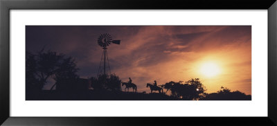 Sunset, Cowboys, Texas, Usa by Panoramic Images Pricing Limited Edition Print image