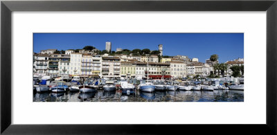 Boats Moored At A Harbor, Cannes, French Riviera, France by Panoramic Images Pricing Limited Edition Print image