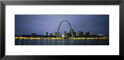Buildings Lit Up At Dusk, Mississippi River, St. Louis, Missouri, Usa by Panoramic Images Pricing Limited Edition Print image