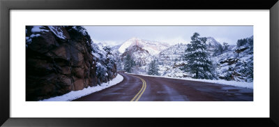 Road Through Winter Mountains, Utah, Usa by Panoramic Images Pricing Limited Edition Print image
