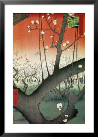 Plum Garden Over Shin-Ohashi Bridge by Ando Hiroshige Pricing Limited Edition Print image