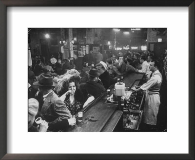 Bar Crammed With Patrons At Sammy's Bowery Follies by Alfred Eisenstaedt Pricing Limited Edition Print image