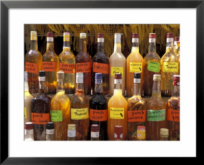 Bottles Of Local Rum Drinks At Le Diamant Village, Martinique, West Indies, Caribbean by Guy Thouvenin Pricing Limited Edition Print image
