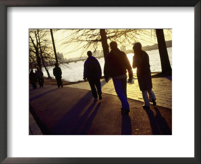 People Walking By River by Mark Hunt Pricing Limited Edition Print image