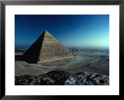 Pyramid Of Chephren From Top Of Pyramid Of Mycerinus Giza, Egypt by John Borthwick Pricing Limited Edition Print image