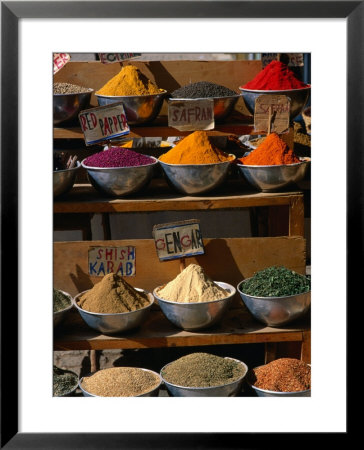 Selection Of Spices At Market Stall, Egypt by Chris Mellor Pricing Limited Edition Print image