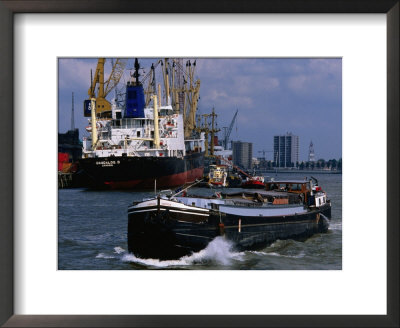 Ships In Rotterdam Harbour, Rotterdam, South Holland, Netherlands by John Elk Iii Pricing Limited Edition Print image