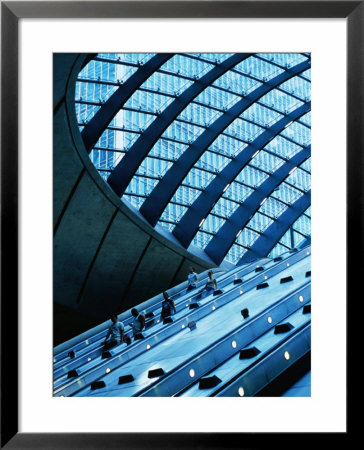 Escalators And Glassed In Roof At Canary Wharf Underground Station, London, England by Neil Setchfield Pricing Limited Edition Print image