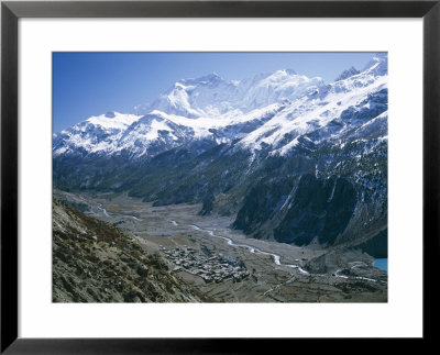 View Over Manang, Gangapurna Mountains, Himalayas, Nepal by Loraine Wilson Pricing Limited Edition Print image