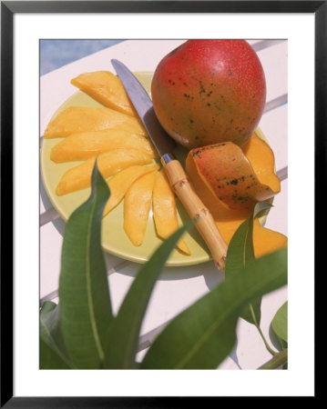 Plate Of Mango Slices Outdoors by Alan Veldenzer Pricing Limited Edition Print image
