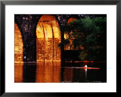 Scull Near Bridge On Schuylkill River, Philadelphia, Pennsylvania by Margie Politzer Pricing Limited Edition Print image