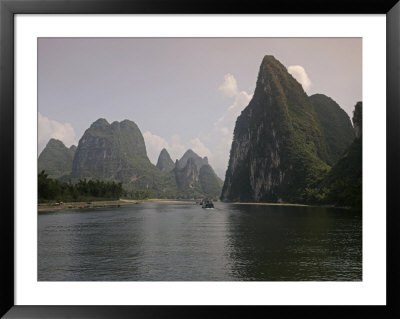 Cruise Boat On Li River Between Guilin And Yangshuo, Guilin, Guangxi Province, China by Angelo Cavalli Pricing Limited Edition Print image