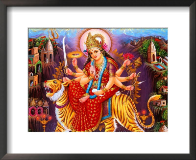 Image Of Durga On Her Tiger, India by Paul Beinssen Pricing Limited Edition Print image