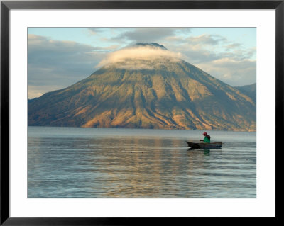 Reflections On Lake Atitlan With Fishing Boat, Panajachel, Western Highlands, Guatemala by Cindy Miller Hopkins Pricing Limited Edition Print image