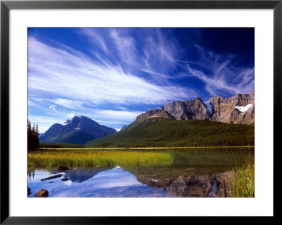 Waterfowl Lake And Rugged Rocky Mountains, Banff National Park, Alberta, Canada by Janis Miglavs Pricing Limited Edition Print image