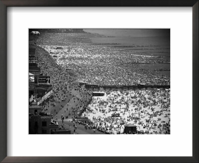 Crowds Thronging The Beach At Coney Island On The Fourth Of July by Andreas Feininger Pricing Limited Edition Print image