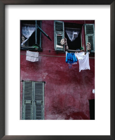 Laundry And Garlic Drying From Upstairs Window, Nice, Provence-Alpes-Cote D'azur, France by Jeffrey Becom Pricing Limited Edition Print image