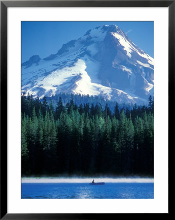 Rafting On Frog Lake, Mt. Hood In Background, Oregon, Usa by Janis Miglavs Pricing Limited Edition Print image