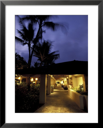 Hotel Hana Maui And Palm Trees At Dusk, Maui, Hawaii, Usa by John & Lisa Merrill Pricing Limited Edition Print image