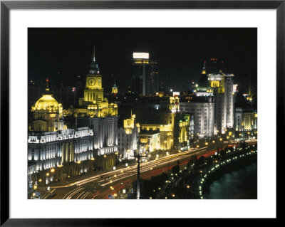 Night View Of Colonial Buildings On The Bund, Shanghai, China by Keren Su Pricing Limited Edition Print image