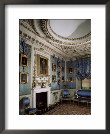 Blue Boudoir Including A Copy Of Holbein's Portrait Of Henry Viii, Warwick Castle, Warwickshire, Uk by Adam Woolfitt Pricing Limited Edition Print image