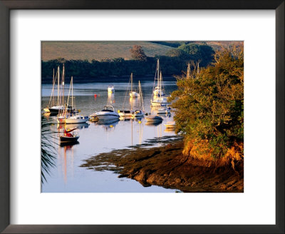 Boats On Kingsbridge Estuary At East Portlemouth, Evening, Salcombe, Devon, England by David Tomlinson Pricing Limited Edition Print image