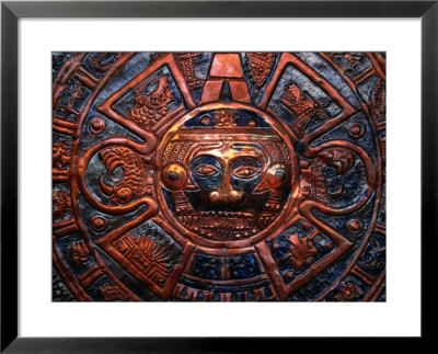 Aztec Calendar On Beaten Copper, Mexico City, Mexico by Neil Setchfield Pricing Limited Edition Print image