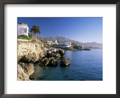 View Along Rocky Coast To Town And Mountains, Nerja, Malaga Area, Costa Del Sol, Andalucia, Spain by Ruth Tomlinson Pricing Limited Edition Print image