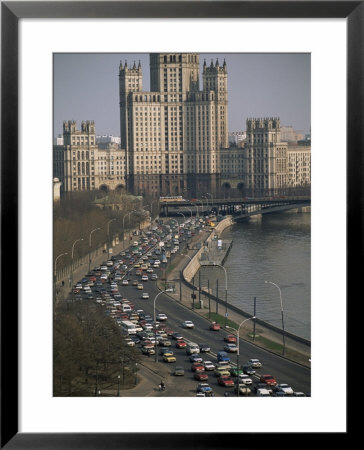 Rush Hour Traffic On Moskvoretskaya, Moskva River, Moscow, Russia by Gavin Hellier Pricing Limited Edition Print image