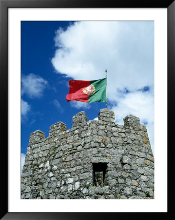 Portuguese Flag On Tower Of Castelo Dos Mouros, Portugal by John & Lisa Merrill Pricing Limited Edition Print image