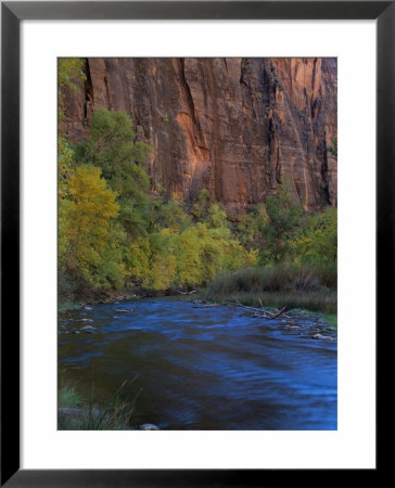 Virgin River Flows Through Zion Canyon, Utah, Usa by Jerry Ginsberg Pricing Limited Edition Print image