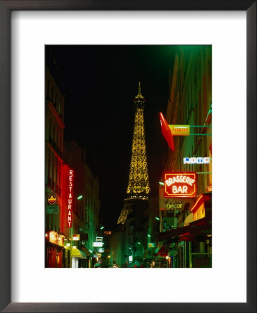Eiffel Tower From Rue St. Dominique At Night Paris, France by John Hay Pricing Limited Edition Print image