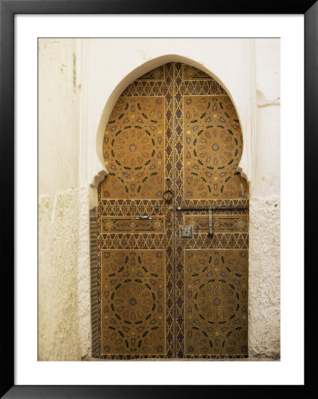 Door In The Medina, Fes El Bali, Fez, Morocco, North Africa, Africa by Bruno Morandi Pricing Limited Edition Print image