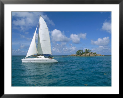 Catamaran, Island Of Praslin, Seychelles, Indian Ocean, Africa by Bruno Barbier Pricing Limited Edition Print image