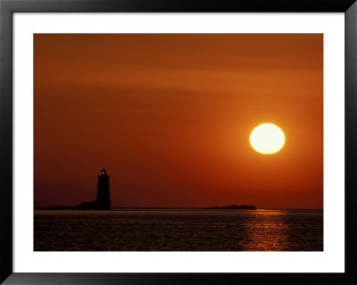 Sunrise On Whaleback Light And The Mouth Of Piscataqua River, Fort Foster, Maine, Usa by Jerry & Marcy Monkman Pricing Limited Edition Print image