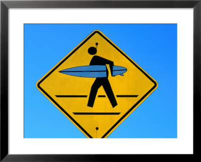 Surfer Warning Sign, Kauai, Hawaii by Holger Leue Pricing Limited Edition Print image