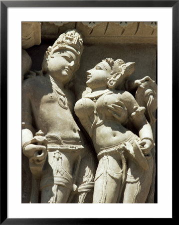 Detail Of Carving Of A Couple On The Parsvanatha Temple, Khajuraho, India by Adam Woolfitt Pricing Limited Edition Print image