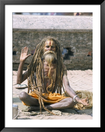 Portrait Of A Sadhu, Hindu Holy Man, Pashupatinath Temple, Kathmandu, Nepal by Tony Waltham Pricing Limited Edition Print image